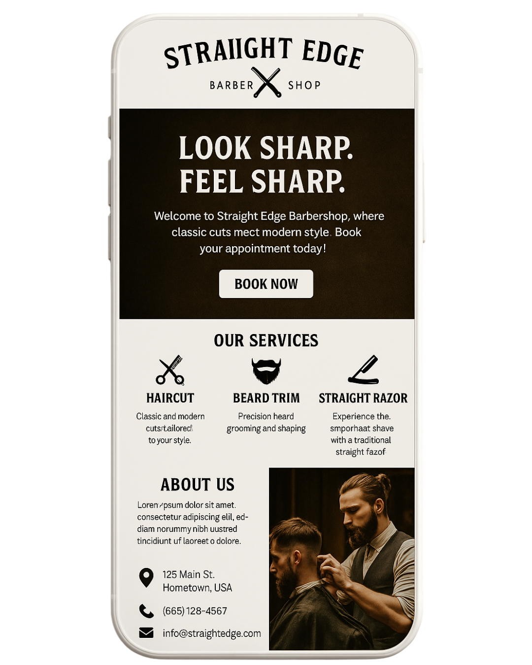 One-page website example from GhostStack Express, a fast 48-hour build for small businesses