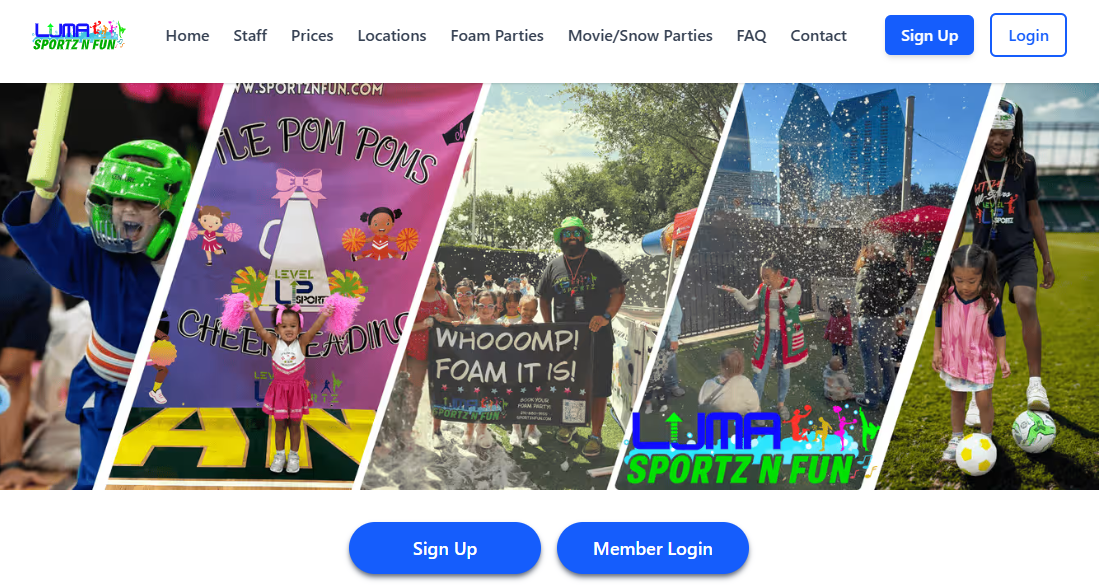 Luma SportznFun website by GhostStack Designs