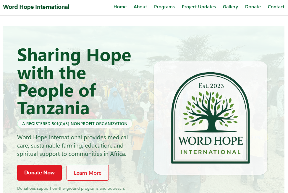 WORD HOPE INTERNATIONAL website by GhostStack Designs